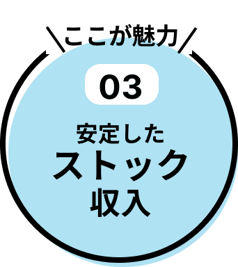 特長03：安定したストック収入