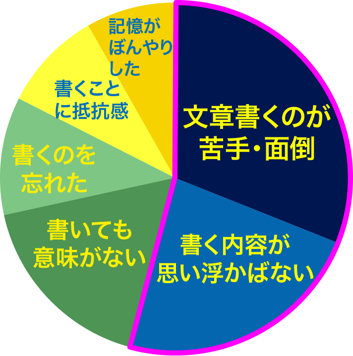 クチコミを書かなかった理由の円グラフデータ。