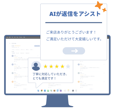 Gyro-n ReviewのAI返信アシスト画面