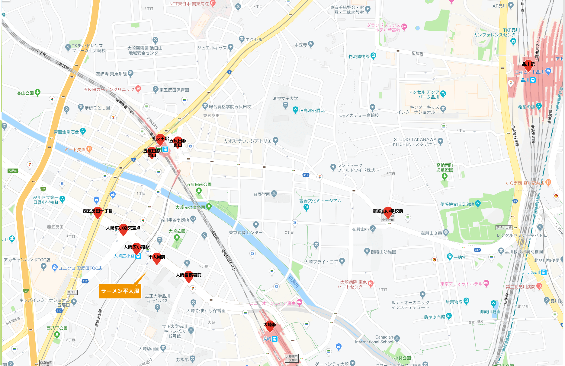 検索地点の地図