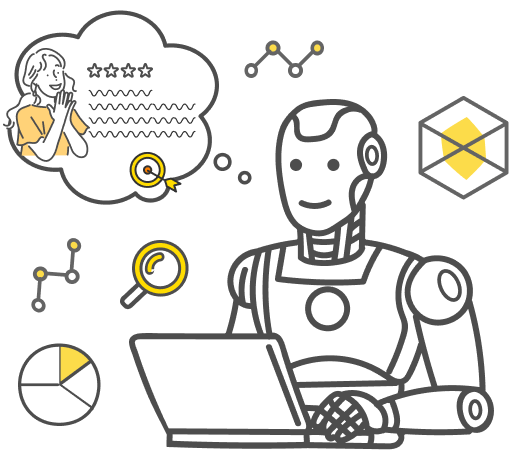 感情を分析して文章化するAIのイラスト