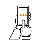 スマートフォンで星を付けるイラスト