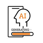 AIが文章を生成しているイラスト