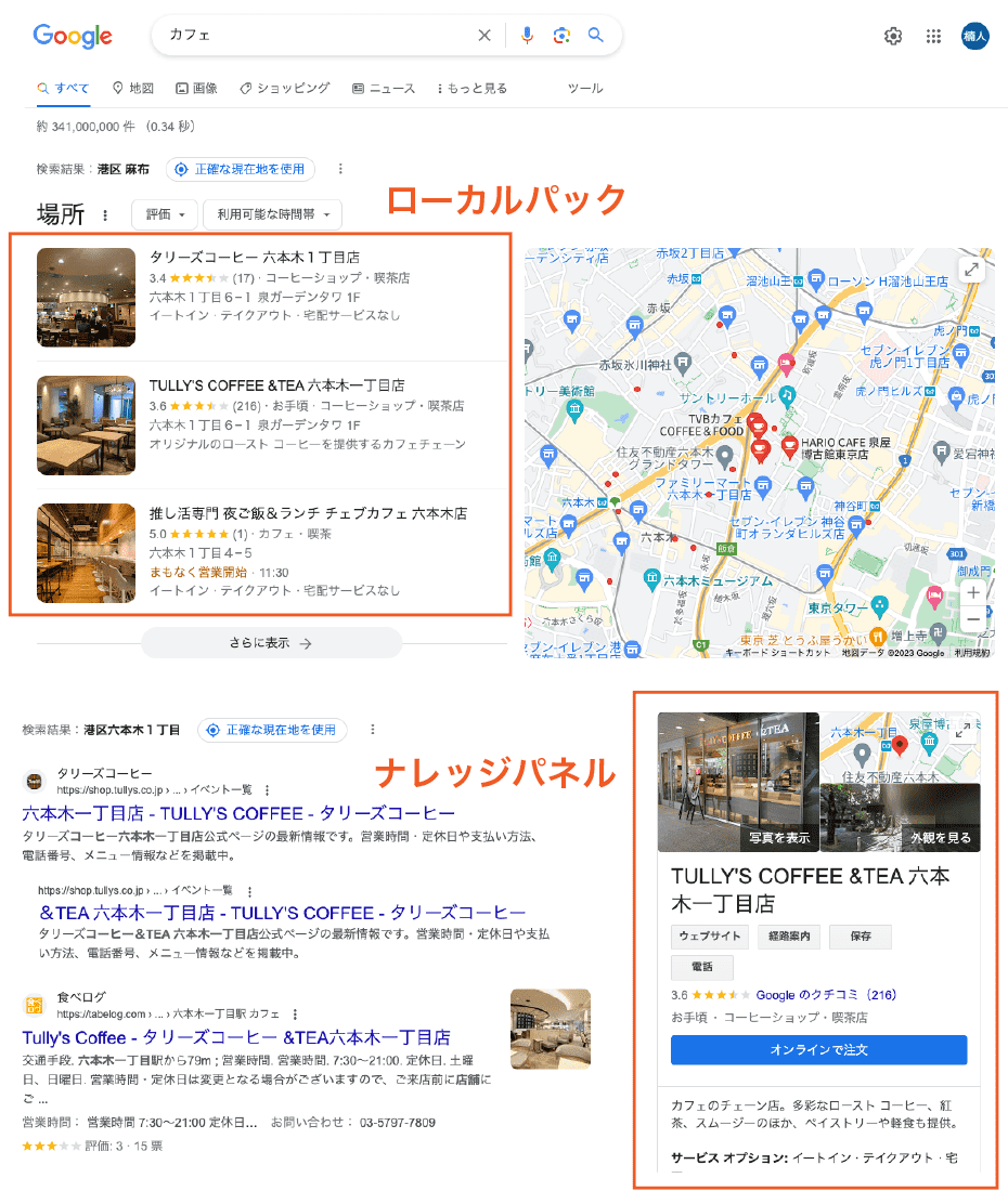 PCブラウザ(パソコン)でのGoolge検索の見え方